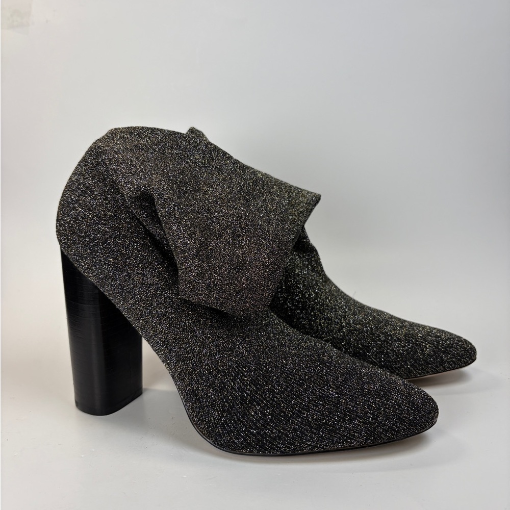 ALDO Bryony Women's Silver Black Glitter Ankle Socks Boots Slip On - New 7.5